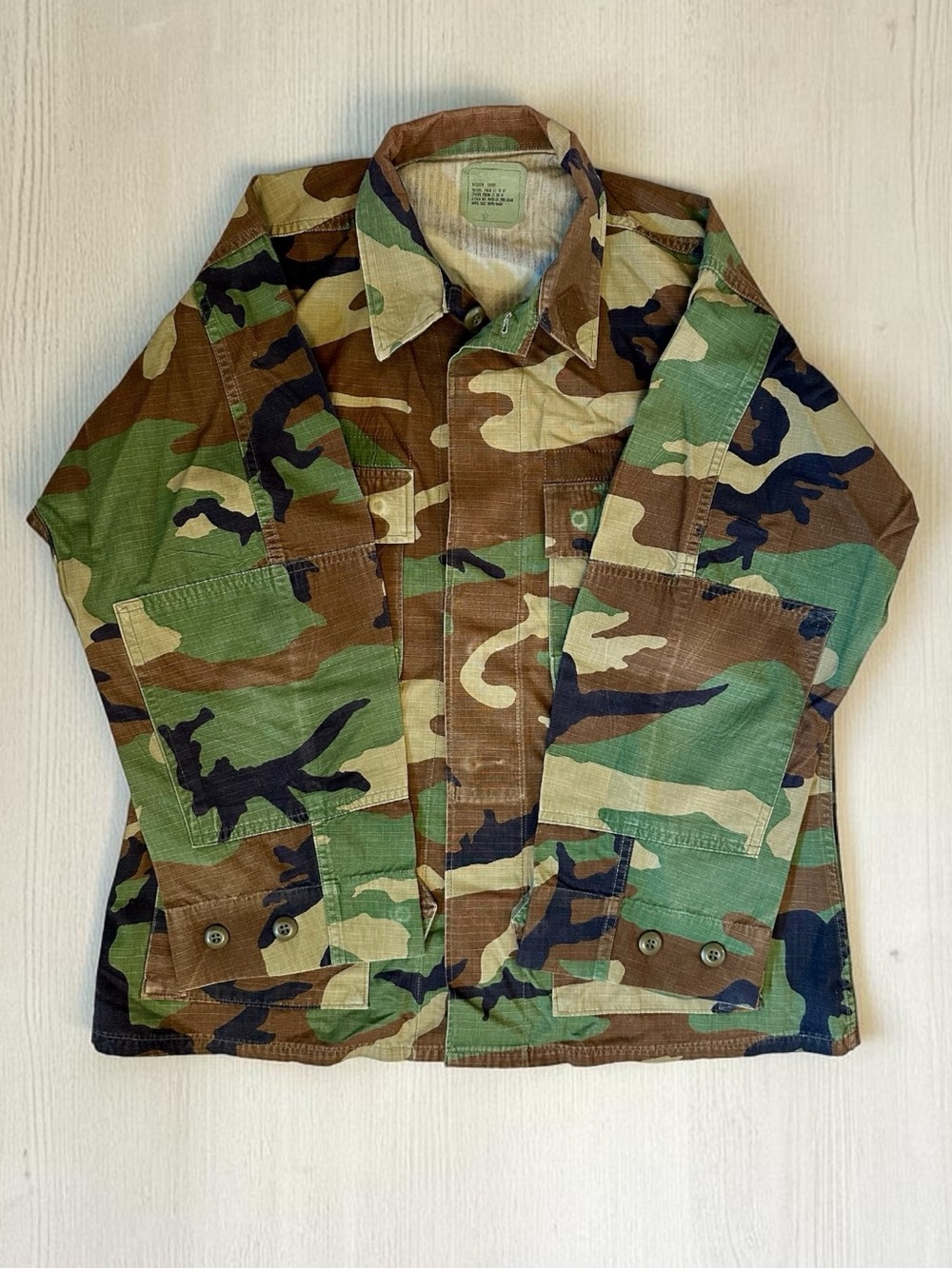 Classic Woodland Camo Military Jacket Size M